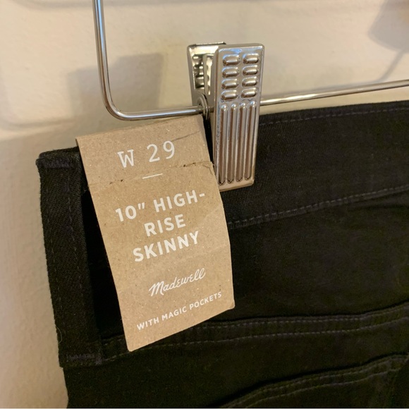 NWT Madewell 10" High-Rise Skinny Jeans in Black Frost, Size 29 - Picture 12 of 15